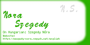 nora szegedy business card