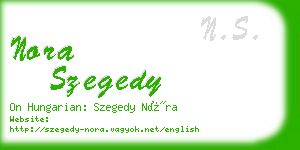 nora szegedy business card